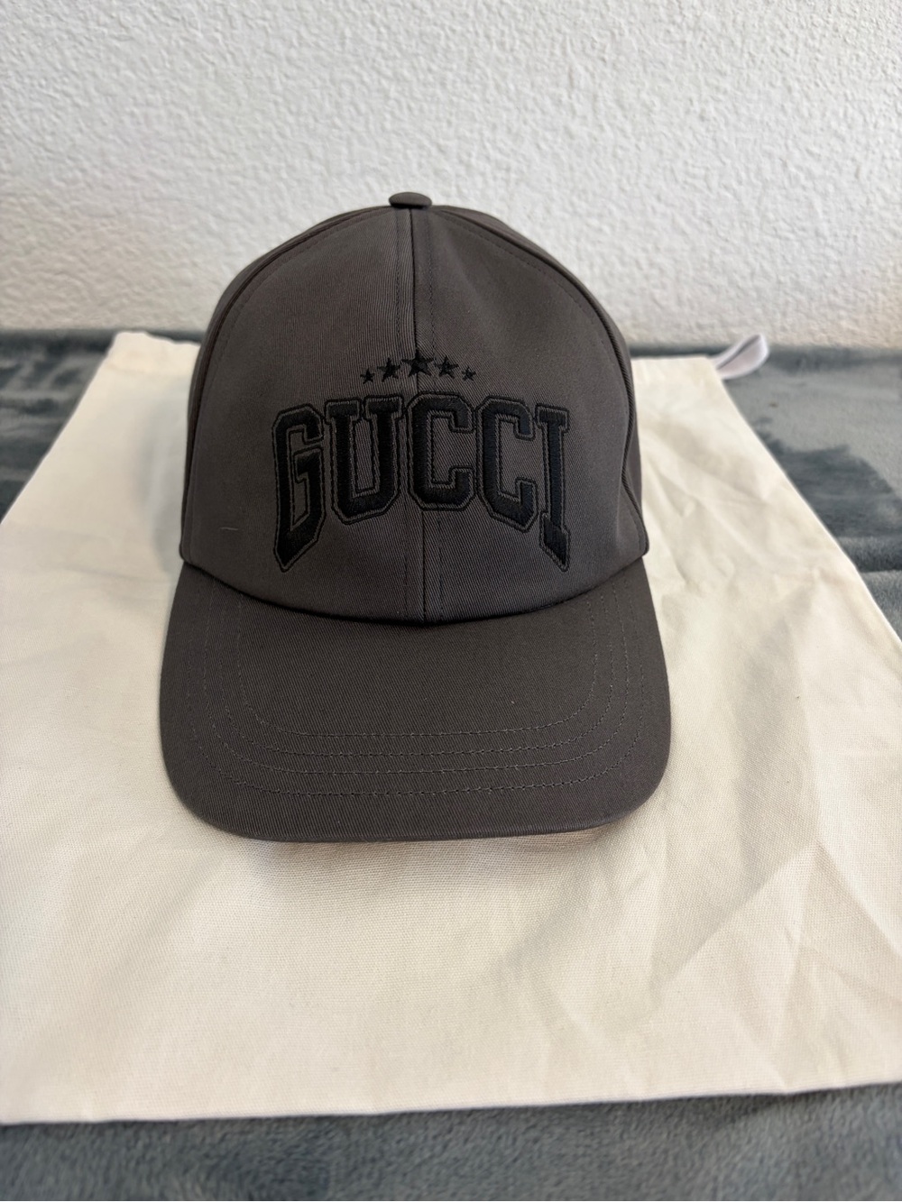 Brand New Men’s Gucci Cotton Embroidered Baseball Hat in Grey Size L (59 cm) - Picture 9 of 9